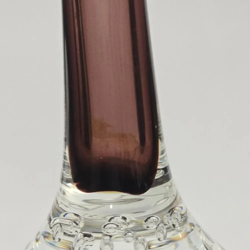 Aseda Glasbruk Bullicante Swedish Art Glass Bone Vase Jack In The Pulpit VTG 60s